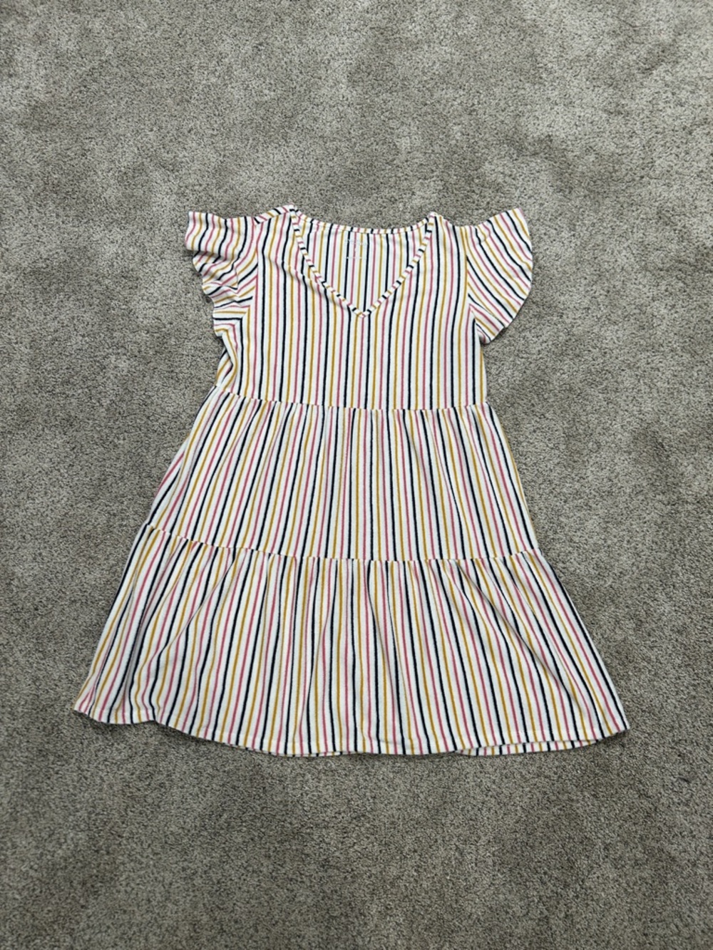 Women’s Multicolor Striped Tiered Swim Coverup